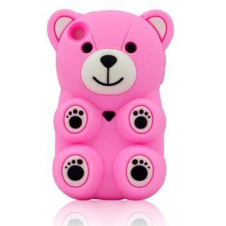 I Need Adorable 3D Cartoon Overturned Bear Pattern Soft Silicone Case Cover Compatible For Apple Ipod Touch 4/4g/4th Generation(Pink)   Players & Accessories