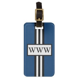 CHIC LUGGAGE/GIFT TAG_158 BLUE/WHITE/BLACK STRIPES TAG FOR LUGGAGE