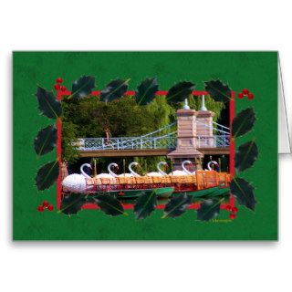 Boston Swan Boats for the Holidays Greeting Cards