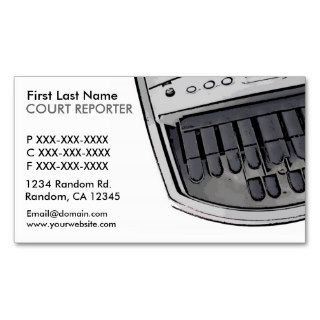 Simple white black court reporter business cards