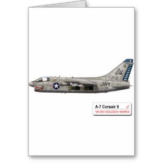 A 7 Corsair II VA 303 Golden Hawks Greeting Cards