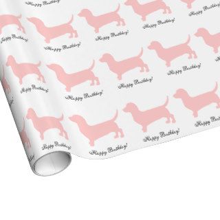 Pink Dachshund Gift Wrap Paper