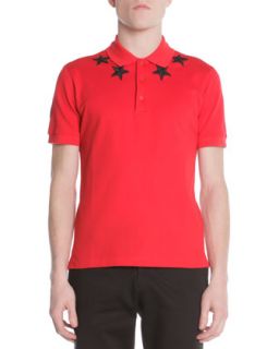 Mens 74 Star Trim Polo, Red   Givenchy   Red (SMALL)