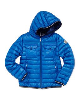 Clovis Hooded Quilted Jacket, Navy, Sizes 8 10   Moncler