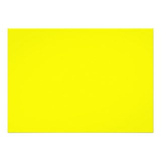 Pure Yellow   Neon Lemon Bright Template Blank Custom Invitation
