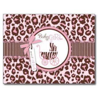 Cheetah Girl Postcard Pink D