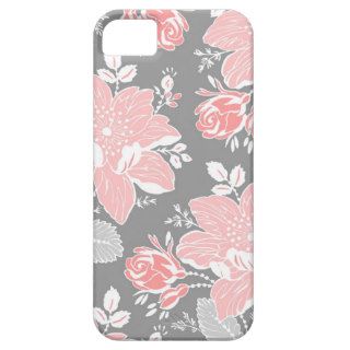 i Phone 5 Coral Grey Floral Pattern iPhone 5 Case