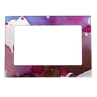 Purple Watercolor Background Magnetic Picture Frames