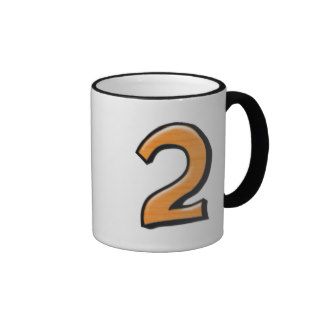 Silly Number 2 orange white Mug