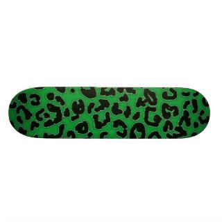 Kelly Green Leopard Animal Print Skateboard Decks