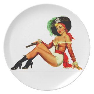 Sensual Pirate Pin Up Girl ~ Retro Art Plate