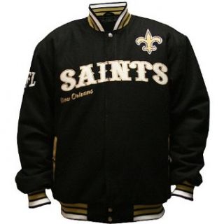 NFL Men's New Orleans Saints First Down Wool Jacket (Black, Small)  Sports Fan Outerwear Jackets  Clothing