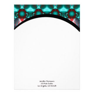 Teal Red Abstract Colorful Design Letterhead