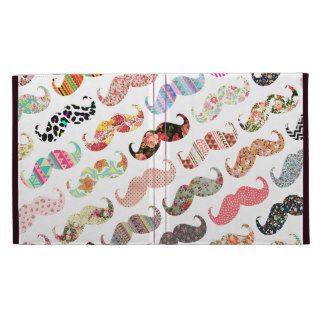 Funny Girly  Colorful Patterns Mustaches iPad Case