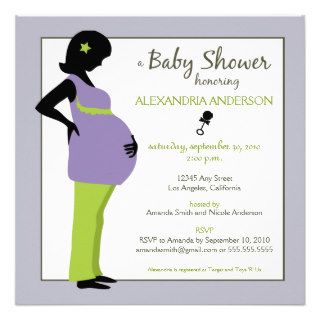 Baby Bump Baby Shower Invitation (lilac)