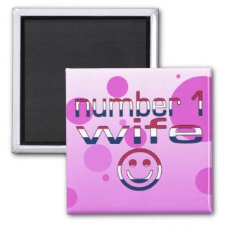 Number 1 Wife in American Flag Colors Magnet