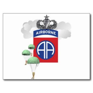 82nd Airborne, Paratroopers, Senior Jump Wings Postcard