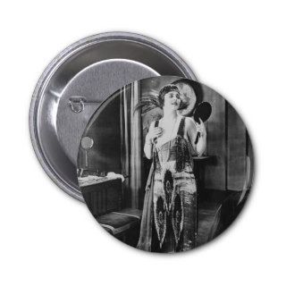 Beautiful Woman Flapper Dress 1920s Button