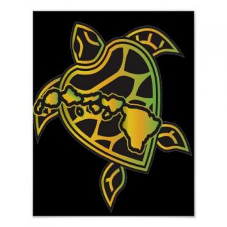 Hawaii Reggae Green Sea Turtle Posters