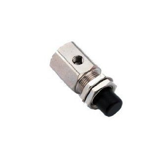 Push Button Valve, Momentary, 2 Way, Normally Closed, Black