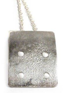 Silver pendant necklace, 'Domino' Jewelry