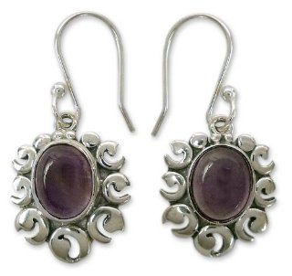 Amethyst dangle earrings, 'Fire Goddess' Jewelry