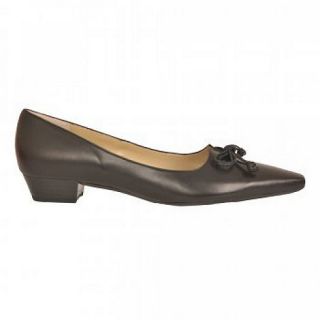 Peter Kaiser Black Lizzy Black Leather Low Heel Court Shoes