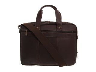 Kenneth Cole Reaction Out of the Bag   5 to 6 1/2 Double Gusset Expandable Top Zip Portfolio Computer Case Dark Brown Full Grain Leather