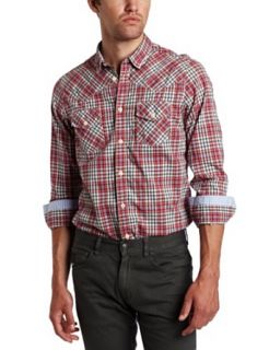Ben Sherman Men's Fancy Gingham Western Long Sleeve Woven Shirt, Primary Red, 3X Large at  Mens Clothing store Button Down Shirts