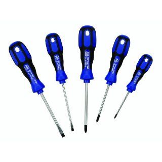 Wiha 46095 Screwdriver Set, Slotted And Phillips, 3K Cushion Grip Handles, 5 Piece    
