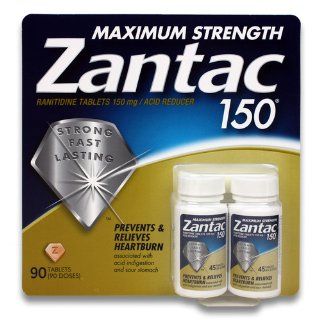 Zantac Maximum Strength 150mg   Twin Pack (90 Tablets) Health & Personal Care