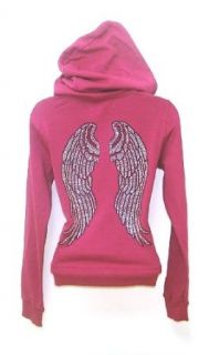 Bling Angel Wing Crystal Rhinestone Pink Hoodie