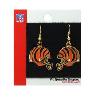 Cincinnati Bengals Earrings J Hook Helmet Gold Tone Nfl  Sports Fan Earrings  Sports & Outdoors
