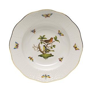 Herend Rothschild Bird Rimmed Soup Bowl, Motif #3's