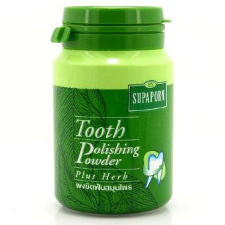 Supaporn Tooth Polishing Powder Thai Toothpaste Plus Herb Freshen Breath 90 G. Made in Thailand Health & Personal Care