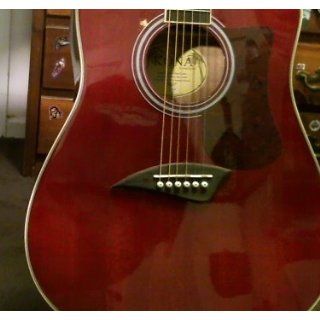 Kona K1TRD Acoustic Dreadnought Cutaway Guitar in Transparent Red Finish Musical Instruments