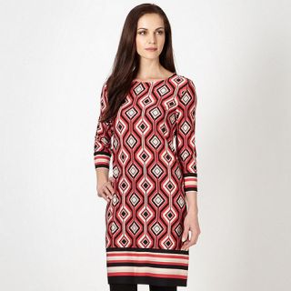 The Collection Red geometric striped tunic dress