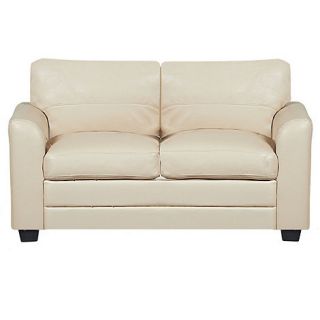 Cream Lola bonded leather sofa bed