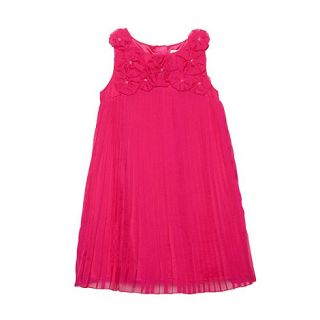 RJR.John Rocha Designer girls dark pink applique flower dress