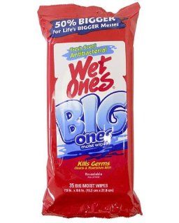 Wet Ones Big Ones Antibacterial Hand and Face Moist Wipes 35ct, Fresh Health & Personal Care
