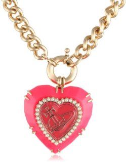 Vivienne Westwood Resin Heart Valentine Pendant Necklace, 5" Jewelry