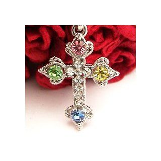 Multi Classic Cross Cell Phone Charm Cubic Stone Cell Phones & Accessories
