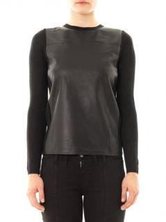 Leather front sweater  Vince  