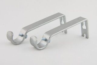 A&F Rod Decor   Pair of Wall Bracket for 5/8 inch Rod   Satin Nickel   Window Treatment Rod Holders