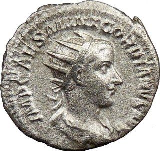 GORDIAN III 240AD Quality Authentic Ancient Silver Roman Coin Rome VIRTUS SHIELD 