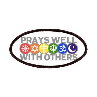 Patch of Prays Well With Others Hindu Jewish Christian Peace Symbol Sign 