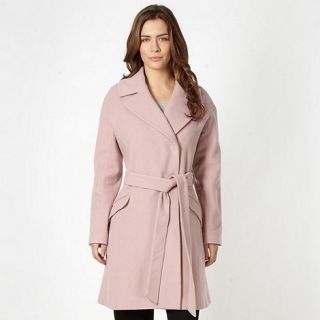 RJR.John Rocha Designer pink cashmere blend belted coat