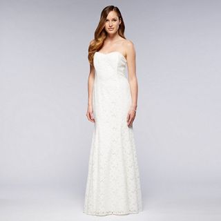 Debut Ivory strapless lace bridal dress