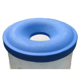 Dixie Poly RC 55 Polyethylene Recycling Lid, For Metal or Plastic 55 gallon Drum, 24" Outside Diameter x 4 3/16" Height, Blue Drum And Pail Lids