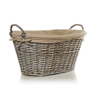 J by Jasper Conran Designer linen and wicker laundry basket
